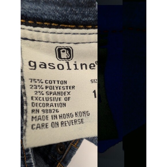 Gasoline Vintage Side Zip Mid Rise Flare Jeans Grunge 90's Y2K Size 11 30x30 - Picture 8 of 9